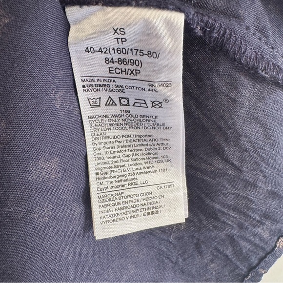 Gap Tie-Belt Print Dress Navy XS NWT - Picture 6 of 9